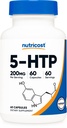 Nutricost 5-HTP 200mg, 60 채식 캡슐 (5-Hydroxytryptophan) - 비 GMO 및 글루텐 무료