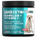 Bromelain & 비타민 C를 가진 개를 위한 Quercetin - Allergy & Itch 기복, Immune & Inflammatory 지원 - 120 Chewable 정제 미국에서 만드는