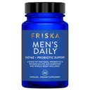 FRISKA Men’s Daily Digestive Enzyme and Probiotics Supplement, Male Digestive Health, Bloating, Gas, Indigestion Relief, Gut Health, Lactase 및 B-Vitamins, 30 캡슐에 대한 천연 지원