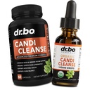 Candi Cleanse 지원 보충교재 알약 & 하락 - 유기 Oregano 기름 하락 액체 & 검정 호두 Wormwood - 여분 힘 자연적인 구두 Gut Cleanser Detox 건강 보충교재 & Caprylic 산성 캡슐