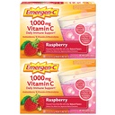 Emergen-C 1000mg 비타민 C 분말, 항 산화제, B 비타민 및 전해질, 면역 지원을위한 비타민 C 보충제, 카페인 무료 음료 혼합, 라즈베리 맛 - 60 카운트 / 2 개월 공급