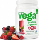 Vega Protein 및 Greens Protein Powder, Berry - 20g Plant 기반 Protein Plus Veggies, Vegan, Non GMO, 여성 및 남성용 완두 단백질, 1.2 파운드 (패키지 May Vary)
