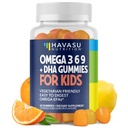 오메가 3 6 9 + DHA Gummies for Kids - 채식주의, DHA와 EPA와 어린이 2 +를 가진 식물 기반 물고기 기름 몸과 두뇌 발달을 지원하기 위해 - 물고기 맛 없음 - 레몬과 오렌지 맛 - 60 조사