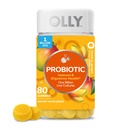 OLLY Probiotic 거미, 1 억 CFUs, 면역 및 소화 지원, Chewable Probiotic 보충교재, 망고, 80 조사