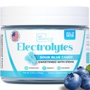 Zero Sugar - Sour Blue Candy Electrolytes Powder - 새로 고침 하이드로 션 - 카페인 무료 에너지 - 모든 천연 성분 - Vegan, Keto & Paleo - Sugar Free Electrolyte Powder Drink Mix - 30 서빙