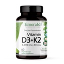EMERALD LABS 비타민 D3 + K2 - 비타민 D & VitalDelta MK-7 Bone 건강 & 심장 지원 * - 채식주의, 글루텐 - 무료, 임상 효능 - 60 야채 캡슐