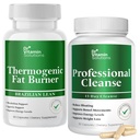 DR VITAMIN SOLUTIONS Thermogenic 지방 버너 및 Detox Cleanse 번들 - 15 일 무게 관리, Gut 건강 및 Bloating 구호를위한 깨끗 - 90 캡슐
