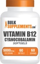 BulkSupplements.com 비타민 B12 5000 mcg Softgels - Cyanocobalamin, 비타민 B12 보충 교재, 에너지 지원 - 글루텐 무료, 봉사 당 1 Softgel, 60 개 (팩 1)