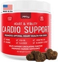 IHeartDogs 심장 & 개를위한 활력 Cardio 지원 - Anchovy 오일, 타우린, Flaxseed, Arginine, Blueberry 추출물, Coenzyme Q10과 개 심장 건강 보충