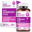 Bold Cranberry Plus - 36 mg PACs - 100 % 수용성 PAC - 비 GMO 비타민 C와 여성 및 남성을위한 Urinary Tract UTI 지원 크랜베리 알약 - 30 Vegan 캡슐
