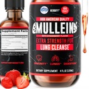 HERBIFY Mullein Drops - Lung Cleanse - 잎 추출물 - 면역 지원, 해독 및 호흡 지원을위한 강력한 Mullein - 미국 - 4 Oz Strawberry 풍미
