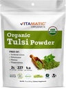비공식 인증 USDA 유기 Tulsi (Holy Basil) 분말 - 1 파운드 (16 Ounces) - 스트레스, 면역력 및 전반적인 웰빙을위한 Adaptogenic 허브