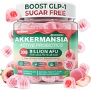 Prebiotics 섬유를 가진 Akkermansia Probiotics Gummies, 폴리페놀 과일과 함께 300 억 AFU Akkermansia Muciniphila, 저항하는 전분, 비타민 A D3 B2 Metabolism, Digestive & Gut 건강, 1Pack