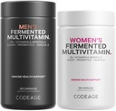 Codeage 매일 Multivitamin 번들: 여자 & 남자의 Multivitamins, B 비타민, Probiotics, 식품 기반 혼합, 병 당 120 캡슐