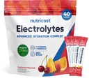 Nutricost Electrolytes Complex, 과일 펀치 맛, 40 Stickpacks - 고급 Hydration Complex