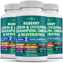 Bilberry Lutein & Zeaxanthin Lycopene Resveratrol 포도씨 추출물 Astaxanthin를 가진 새로운 나이 눈 건강 비타민 - 180 조사