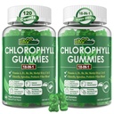 Chlorophyll Gummies, 유기 Chlorella Spirulina, 밀 잔디, 마그네슘, 내부 Deodorant*,Comfort Digestion, Metabolism, 면역, 신선한 몸 냄새, 2Packs를 위한 Prebiotic 섬유를 가진 최고 녹색 18-IN-1