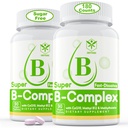 설탕 메틸 B12, MethylFolate, B6, B1, B2, B3를 가진 자유로운 비타민 B 복합체는, 에너지 수준, 신경계, 채식주의자, 180 정제를 위한 높게 생물 접근 가능한 메틸을 섞는 B 복합체 보충교재를 녹습니다