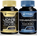 WELLNESS LABSRX Resveratrol 캡슐 10000 - 사자 Mane 보충 캡슐