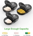 Fullicon Pill 주최자 2 일, 주간 Pill Box AM PM, 이동식 의학 주최자, Pill Cases Twice a Day - (Black)