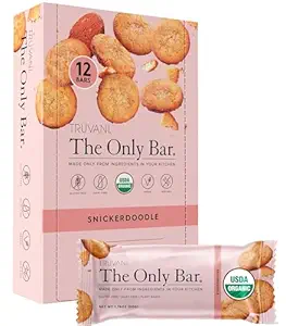 Truvani 플랜트 기반 스낵 바 | 스니커들 12 팩 | 5g Protein | USDA Organic and Vegan | The Only Bar | Dairy, Soy, Gluten Free | 개별적으로 포장