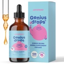 JoySpring Genius Drops - 아이들을위한 유기 초점 드롭 | 임상적으로 Proven Focus Supplement Helps Kids Perform Better in School | Ginkgo Biloba (4 fl oz) 120 인 액체 초본 보충