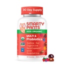 SmartyPants 유기 아이 Multivitamin Gummies: Probiotics, Omega 3 (ALA), 비타민 D3, C, 비타민 B12, B6, A, K & 아연 Immune 지원, Biotin, 3 과일 맛, 120 조사 (30 일 공급)