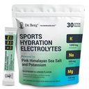 Dr. Berg Sports Hydration Electrolytes Powder w/More Salt (Pink Himalayan) - 30 Keto Electrolytes Powder Packets w/a Delicious Salty Raspberry & Lemon 풍미 - 칼륨 1,000mg 포함