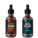 HERBIFY 번들 - K2 및 D3 Drops & Biotin 및 Collagen Drops - 뼈 강도 및 모발, 피부, 손톱 지원