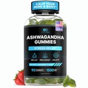 EFFECTIVE NUTRA Ashwagandha Gummies 1500mg | Stress Relief, Immune Support, Calm Mood, Energy | Natural Berry flavor | 45일 공급 | Vegan, Gluten-Free, Non-GMO | 남성 및 여성용 보충교재 (90ct)