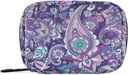 Paisley Flower Purple Pill Box 7 Day Pill Case Bag Travel Pill 주최자 가방 지퍼 휴대용 주간 케이스 컴팩트 사이즈 비타민 보충 홀더
