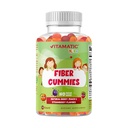 Vitamatic Kids Prebiotic Fiber Gummies – 추가 강도 4g 섬유 – Zero Sugar 추가 – 60 Pectin-Based Gummies – 소화 건강 및 정기적 지원