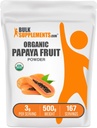 BulkSupplements.com 유기 Papaya 과일 분말 - Carica Papaya 과일에서 소스 분말 - Gluten 무료, 서빙 당 3g, 500g (1.1 파운드) (팩 1)