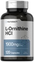 Horbäach L Ornithine HCl | 1900mg | 120 캡슐 | 비 GMO 및 글루텐 무료 보충
