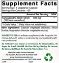 제일 자연적인 Ashwagandha 추출물 500 Mg & 아연 Gluconate 50mg