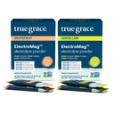 True Grace ElectroMag - 자몽 (16 스틱 팩) + 레몬 라임 (16 스틱 팩) - Rapid Hydration 용 Electrolyte 분말 - Zero Sugar & Carbs - Non-GMO - 32 총 서빙