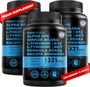12-in-1 Nootropic 뇌 보충교재 무수성: 뇌 지원, 기억 및 초점 - B12, 알파 GPC, L Theanine를 위한 Ginkgo Biloba 및 콜린 보충교재 Bioperine 비 Caffeinated 1321mg (180ct)