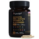 Quercetin 아연 비타민 C 비타민 D Bromelain Elderberry - Artemisin, Sea Moss, Echinacea, 알레르기 완화 120 조사를 가진 Lung Immune 지원 보충교재 성인