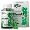 야생 & 유기 Chlorophyll Gummies 50mg - Detox Cleanse 보충 교재 w/Sodium 구리 Chlorophyllin - 내부 탈취제 w/Chlorophyll 분말 - Vegan, Non-GMO - 60 초본 Chews