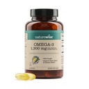 NatureWise Ultra Omega 3 물고기 기름 2200 mg - Triglyceride 형태 - 레몬 맛 - 야생 잡힌 물고기 기름 + EPA & DHA - 지원 뇌 & 심장 건강 - Burpless, 비 GMO - 60 Softgels [1 달 공급]
