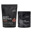 Sports Research® Creatine Monohydrate (10.58 oz) 및 네덜란드 초콜릿 Whey Protein (2 lbs), Lean 근육 건물, 향상된 성능 및 강도 및 운동 회복을위한 동적 듀오