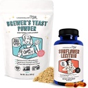 Legendairy 우유 해바라기 Lecithin + Brewer's Yeast Powder - Breast 우유 공급 및 지원 Cl에 기록 된 우유 덕트를 증가시키는 Lactation 보충