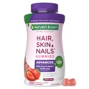 Nature 's Bounty Optimal Solutions Advanced Hair, Skin and Nails Pectin Gummies, 서빙 당 2x Biotin, 아니 스틱 거미, 채식 공식, 딸기 풍미, 200 ct, 100 총 서빙