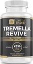 Tremella 버섯 분말 캡슐 - 압축 백색 눈 버섯 분말 보충교재 - 25% beta Glucan 내용, Vegan & GMO는 해방합니다. 눈 버섯 유기 보충교재