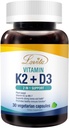 Lovita 비타민 K2 + D3, 400 IU Vegan 비타민 D3 & 120 mcg 비타민 K2 (MK-7), 1개의 공식, 면역 비타민 복합체, 30 채식 캡슐에 있는 2