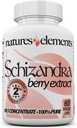 Schizandra Berry Extract – 10 : 2 % Schizandrins로 표준화 된 추출물 - 1000mg Per 서빙 - 60 Veggie 캡슐 - 비 GMO, 글루텐 - 무료 - 전통 중국 허브