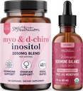 SMNutrition 초본 호르몬 균형 Tincture & Myo-Inositol & D-Chiro Inositol | 40:1 (30 인분)를 가진 호르몬 균형 뭉치 및 여성 (60 인분)를 위한 액체 주기 지원