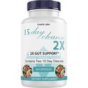 15 일 Cleanse 2X - 더블 Gut & 콜론 지원 - Alfalfa, Cascara Sagrada, Probiotics & Psyllium Husk - Non-GMO - 미국 - 60 캡슐 (1 병)