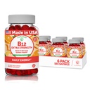 성인을 위한 비타민 B12 Gummies - 가장 쉬운 번식 공식 - 3000mcg 메틸 B-12 높은 흡수 에너지 Gummies - 비 GMO Vegan Vit B12 - 에너지 지원과 뼈 건강을 위한 Chewable B 12 - 6 팩