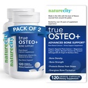 NatureCity True-Osteo+ Bone Support with Ashwagandha - 강점 및 밀도 - 유기 조류, 마그네슘, 비타민 D3, K2, 실리콘 및 스트레스 지원이있는 식물 기반 칼슘 | 240 Veggie 캡슐